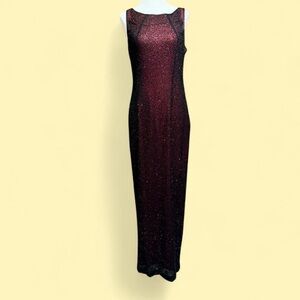 Stunning Vintage 100% silk beaded evening dress